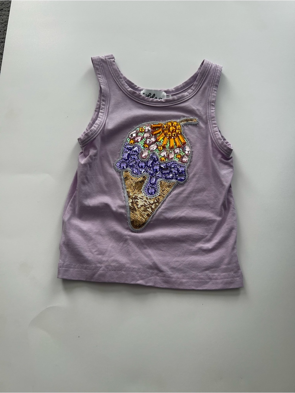 Lola + The Boys Lavender Sequin Ice Cream Tank Top